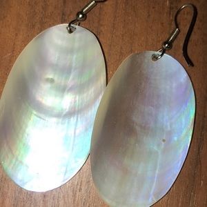 Shell earrings silver hooks